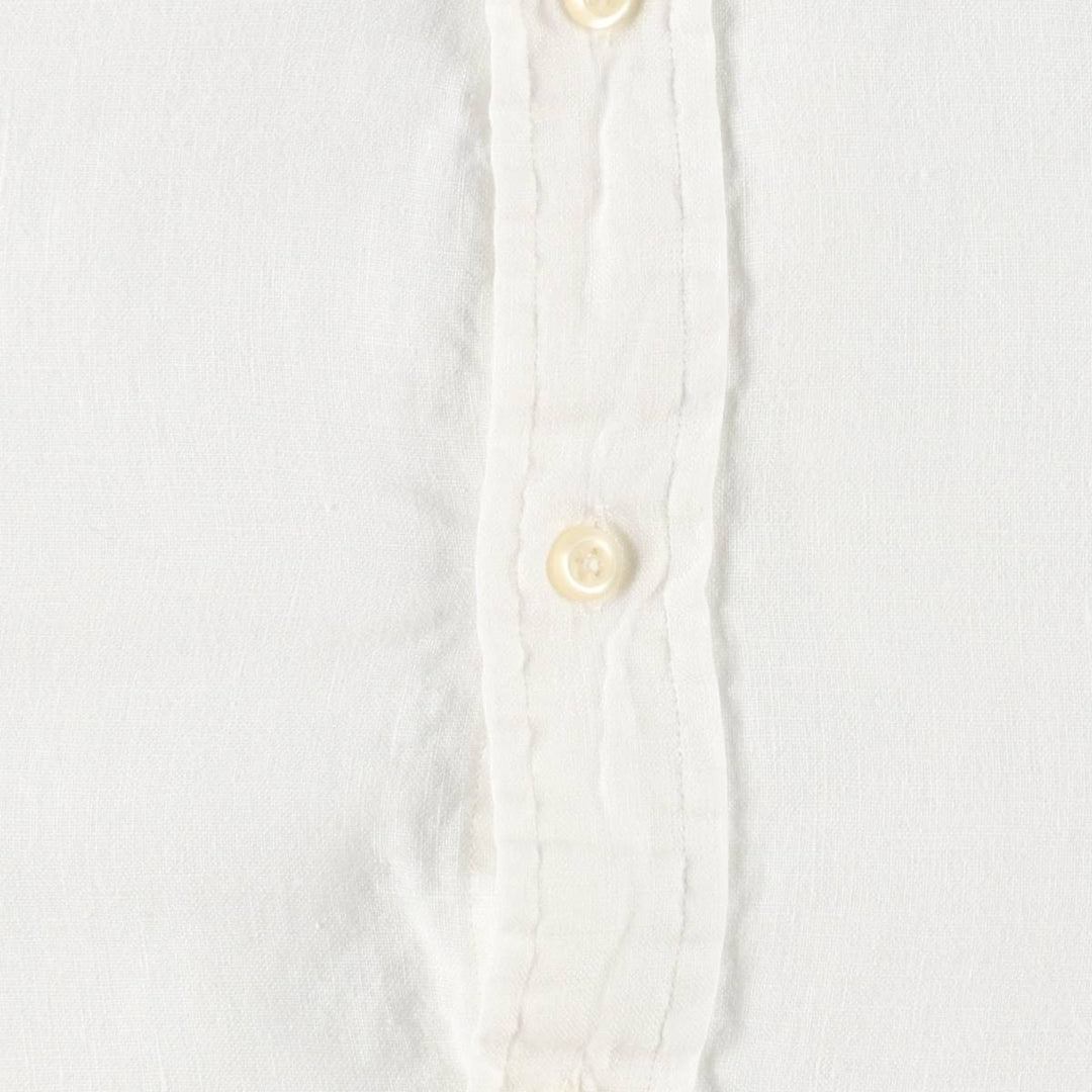 Ralph Lauren SLIM FIT Short-Sleeve Linen Button-Down Shirt (Men's Size L) linen white type Vintage Second Hand