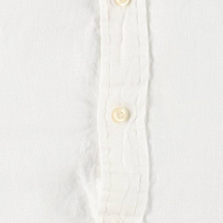 Ralph Lauren SLIM FIT Short-Sleeve Linen Button-Down Shirt (Men's Size L) linen white type Vintage Second Hand