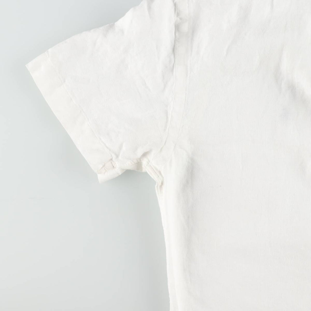 Ralph Lauren SLIM FIT Short-Sleeve Linen Button-Down Shirt (Men's Size L) linen white type Vintage Second Hand