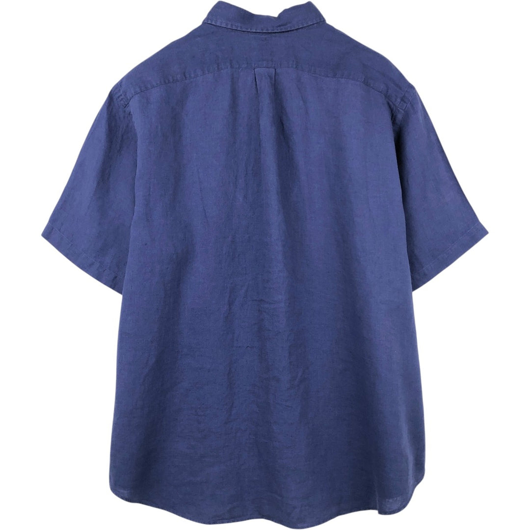 Ralph Lauren CLASSIC FIT Short-Sleeve Linen Button-Down Shirt linen navy blue type Vintage Second Hand