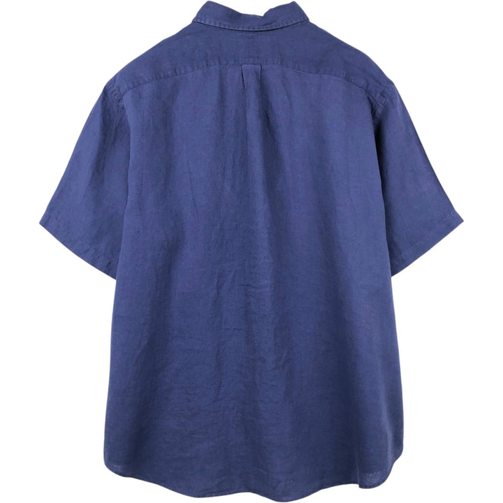 Ralph Lauren CLASSIC FIT Short-Sleeve Linen Button-Down Shirt linen navy blue type Vintage Second Hand