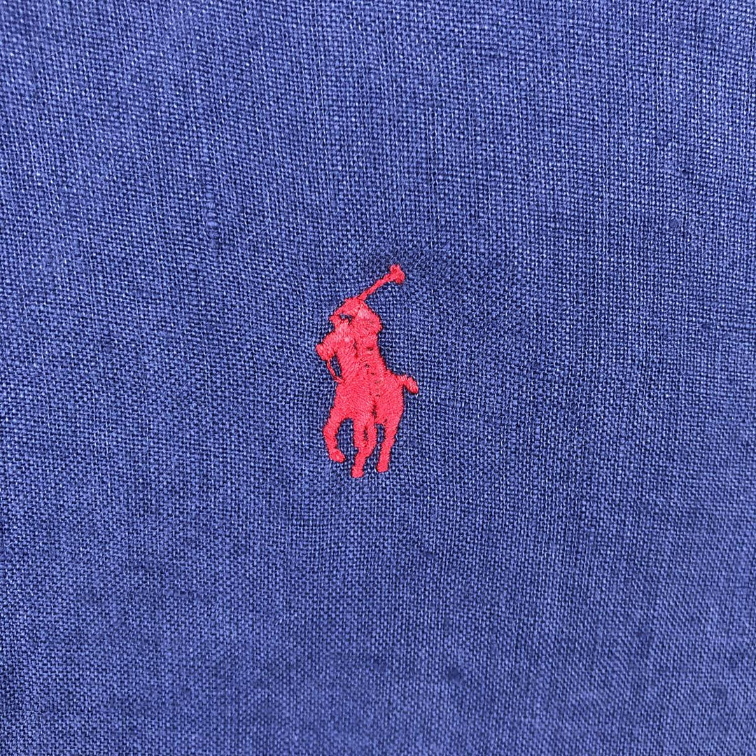 Ralph Lauren CLASSIC FIT Short-Sleeve Linen Button-Down Shirt linen navy blue type Vintage Second Hand