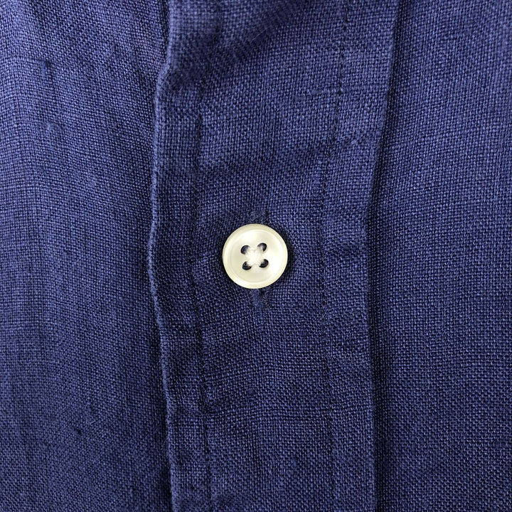 Ralph Lauren CLASSIC FIT Short-Sleeve Linen Button-Down Shirt linen navy blue type Vintage Second Hand