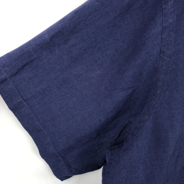 Ralph Lauren CLASSIC FIT Short-Sleeve Linen Button-Down Shirt linen navy blue type Vintage Second Hand