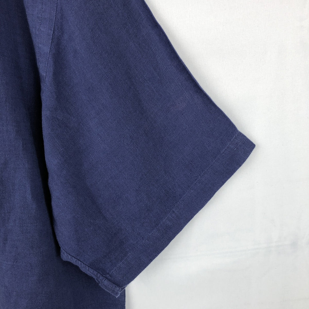 Ralph Lauren CLASSIC FIT Short-Sleeve Linen Button-Down Shirt linen navy blue type Vintage Second Hand