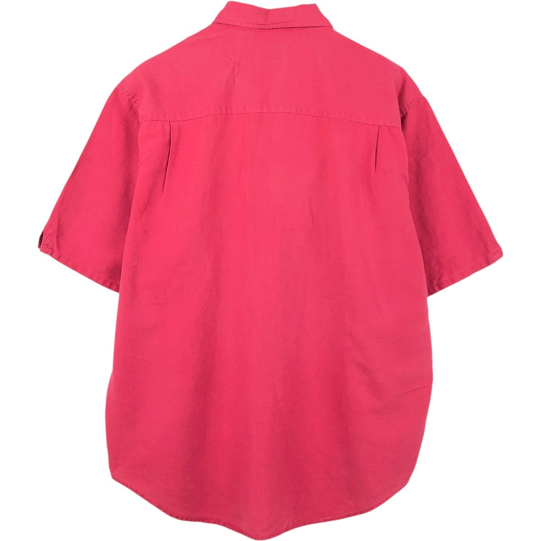 90'S GAP (Old GAP) Short-Sleeve Cotton x Linen Shirt, Men's Size M (Equivalent), Vintage linen red type Vintage Second Hand