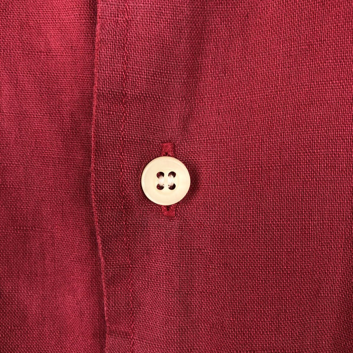 90'S GAP (Old GAP) Short-Sleeve Cotton x Linen Shirt, Men's Size M (Equivalent), Vintage linen red type Vintage Second Hand