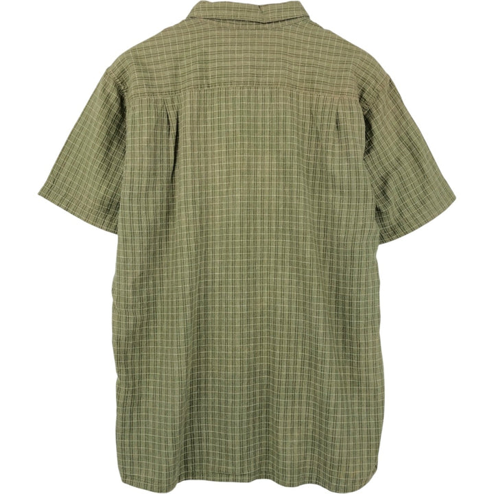 Patagonia Migration Hemp Shirt 53138SP13 Check Pattern Short Sleeve Cotton x Hemp Shirt Boxy Shirt Hemp green type Vintage Second Hand