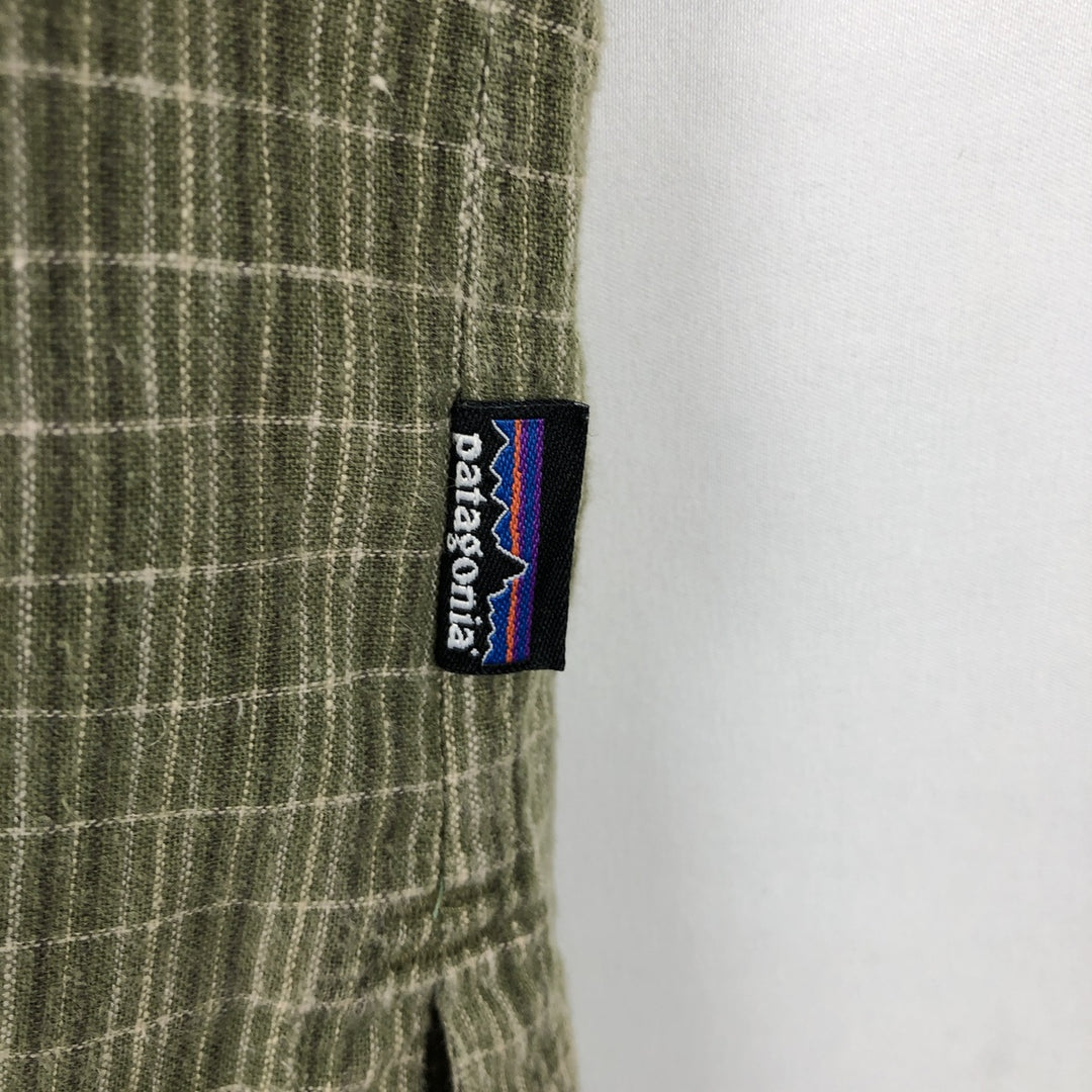 Patagonia Migration Hemp Shirt 53138SP13 Check Pattern Short Sleeve Cotton x Hemp Shirt Boxy Shirt Hemp green type Vintage Second Hand
