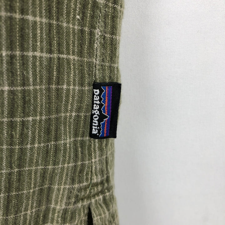 Patagonia Migration Hemp Shirt 53138SP13 Check Pattern Short Sleeve Cotton x Hemp Shirt Boxy Shirt Hemp green type Vintage Second Hand