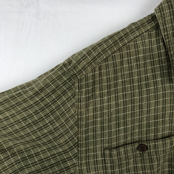 Patagonia Migration Hemp Shirt 53138SP13 Check Pattern Short Sleeve Cotton x Hemp Shirt Boxy Shirt Hemp green type Vintage Second Hand