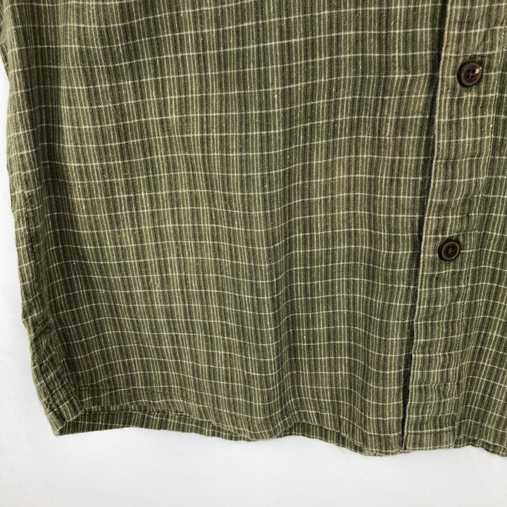 Patagonia Migration Hemp Shirt 53138SP13 Check Pattern Short Sleeve Cotton x Hemp Shirt Boxy Shirt Hemp green type Vintage Second Hand