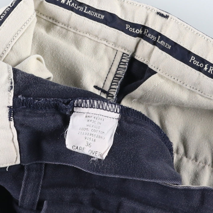 Ralph Lauren Polo Ralph Lauren ANDREW SHORT Two-Pleat Chino Shorts Men's W36 (approx.) cotton navy blue type Vintage Second Hand