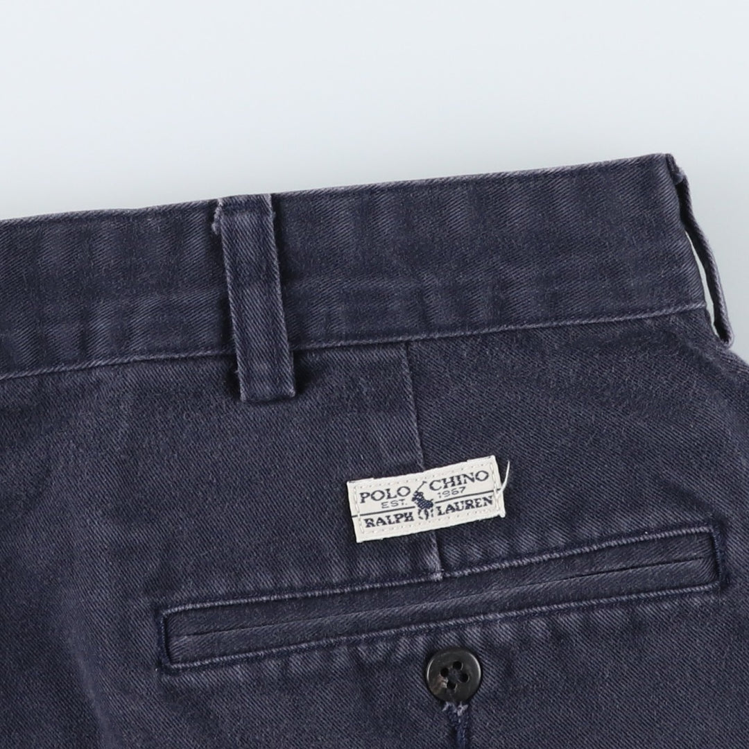 Ralph Lauren Polo Ralph Lauren ANDREW SHORT Two-Pleat Chino Shorts Men's W36 (approx.) cotton navy blue type Vintage Second Hand
