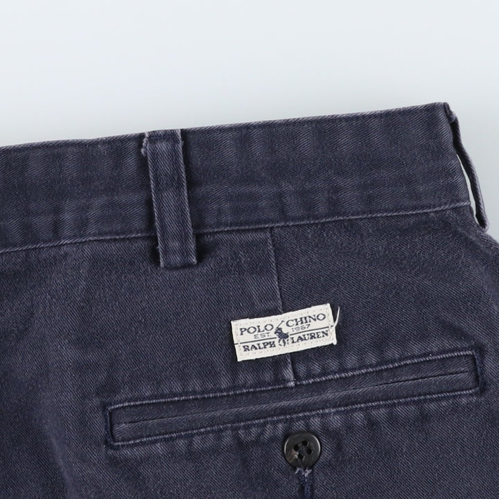 Ralph Lauren Polo Ralph Lauren ANDREW SHORT Two-Pleat Chino Shorts Men's W36 (approx.) cotton navy blue type Vintage Second Hand