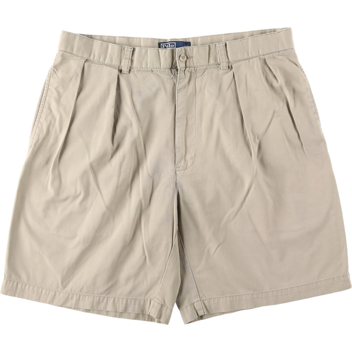Ralph Lauren POLO by Ralph Lauren TYLER SHORT Two-pleat chino shorts, short pants, men's size W36 cotton Beige type Vintage Second Hand