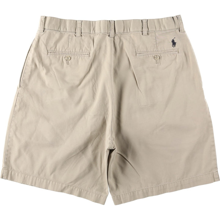 Ralph Lauren POLO by Ralph Lauren TYLER SHORT Two-pleat chino shorts, short pants, men's size W36 cotton Beige type Vintage Second Hand