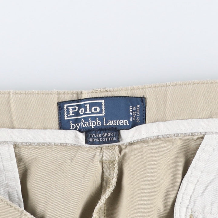 Ralph Lauren POLO by Ralph Lauren TYLER SHORT Two-pleat chino shorts, short pants, men's size W36 cotton Beige type Vintage Second Hand