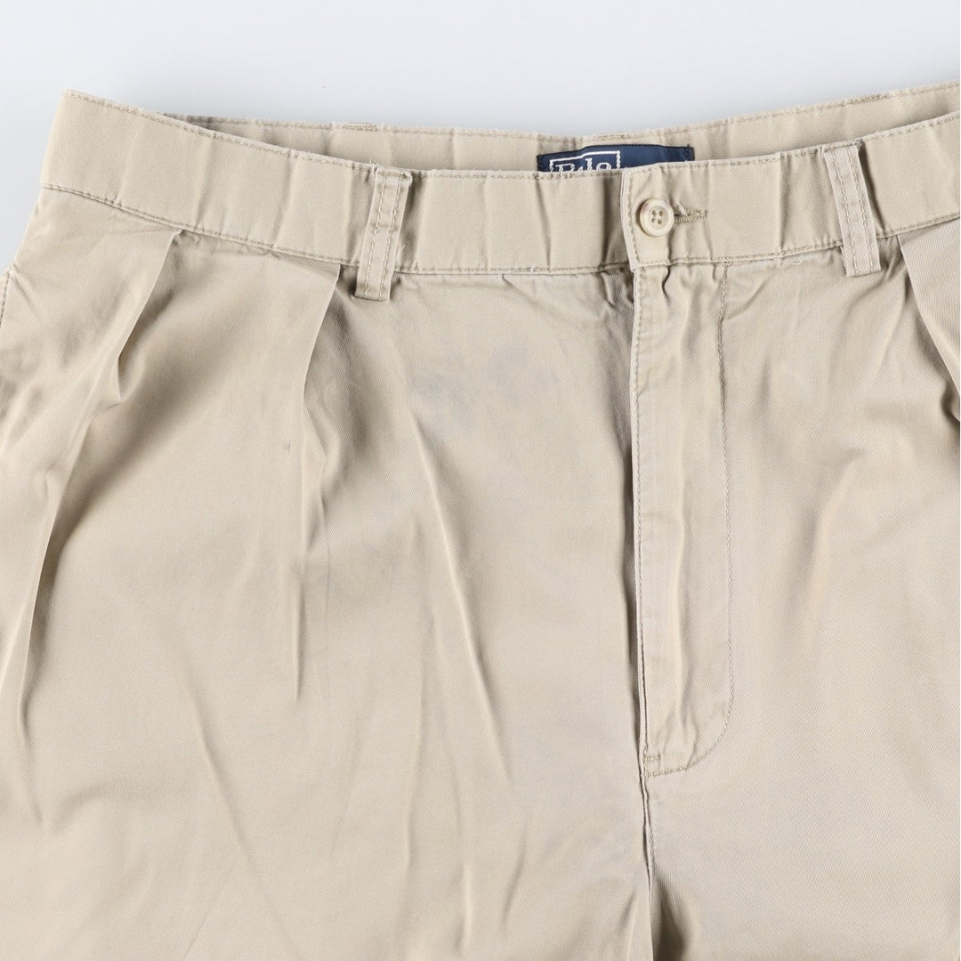 Ralph Lauren POLO by Ralph Lauren TYLER SHORT Two-pleat chino shorts, short pants, men's size W36 cotton Beige type Vintage Second Hand