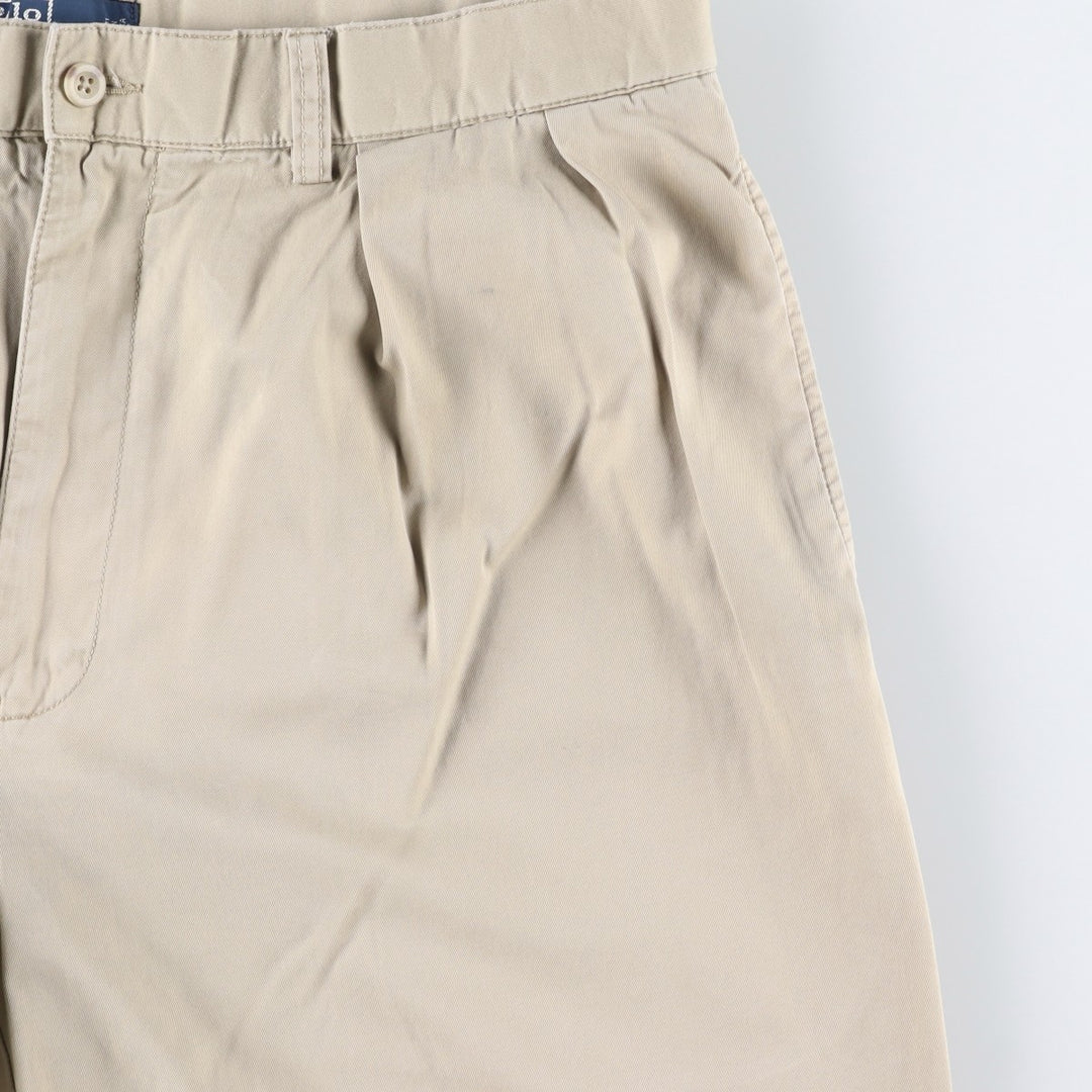 Ralph Lauren POLO by Ralph Lauren TYLER SHORT Two-pleat chino shorts, short pants, men's size W36 cotton Beige type Vintage Second Hand
