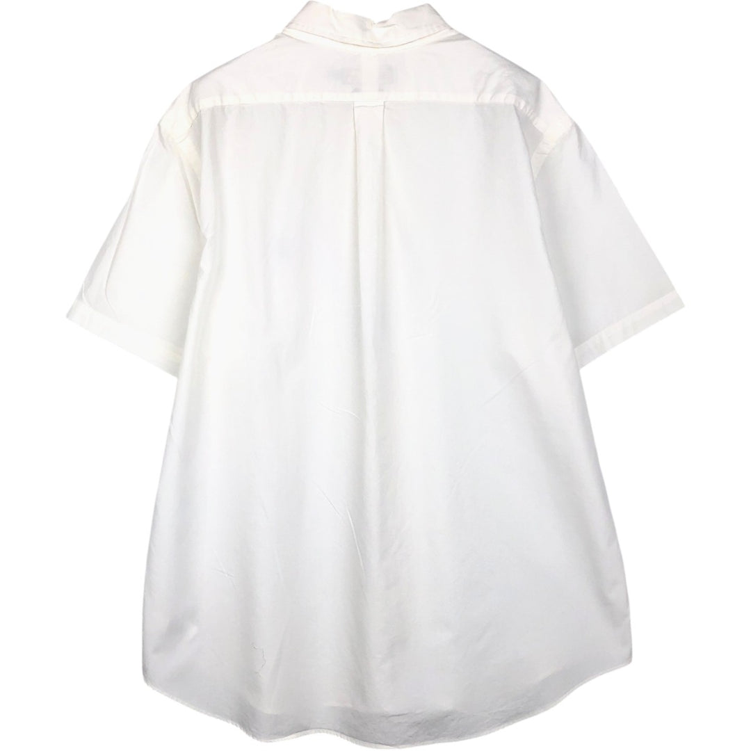 Ralph Lauren CUSTOM FIT Short-Sleeve Button-Down Shirt, Men's XXL (approx.) cotton white type Vintage Second Hand