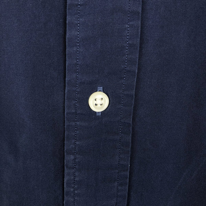 Ralph Lauren Classic Fit short sleeve button down shirt, men's size M cotton navy blue type Vintage Second Hand