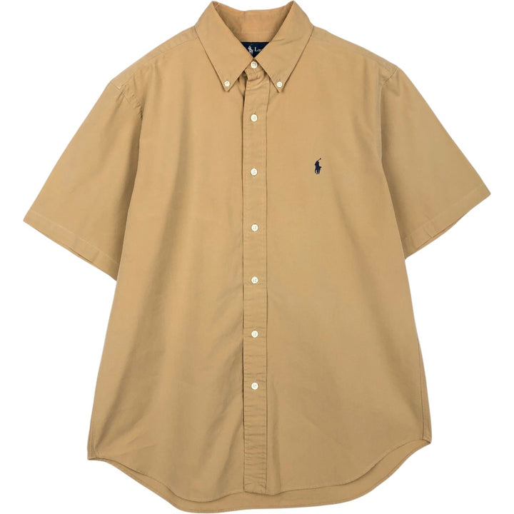 Ralph Lauren Classic Fit short sleeve button down shirt, men's size M cotton brown type Vintage Second Hand