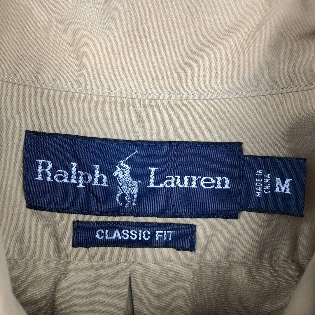 Ralph Lauren Classic Fit short sleeve button down shirt, men's size M cotton brown type Vintage Second Hand