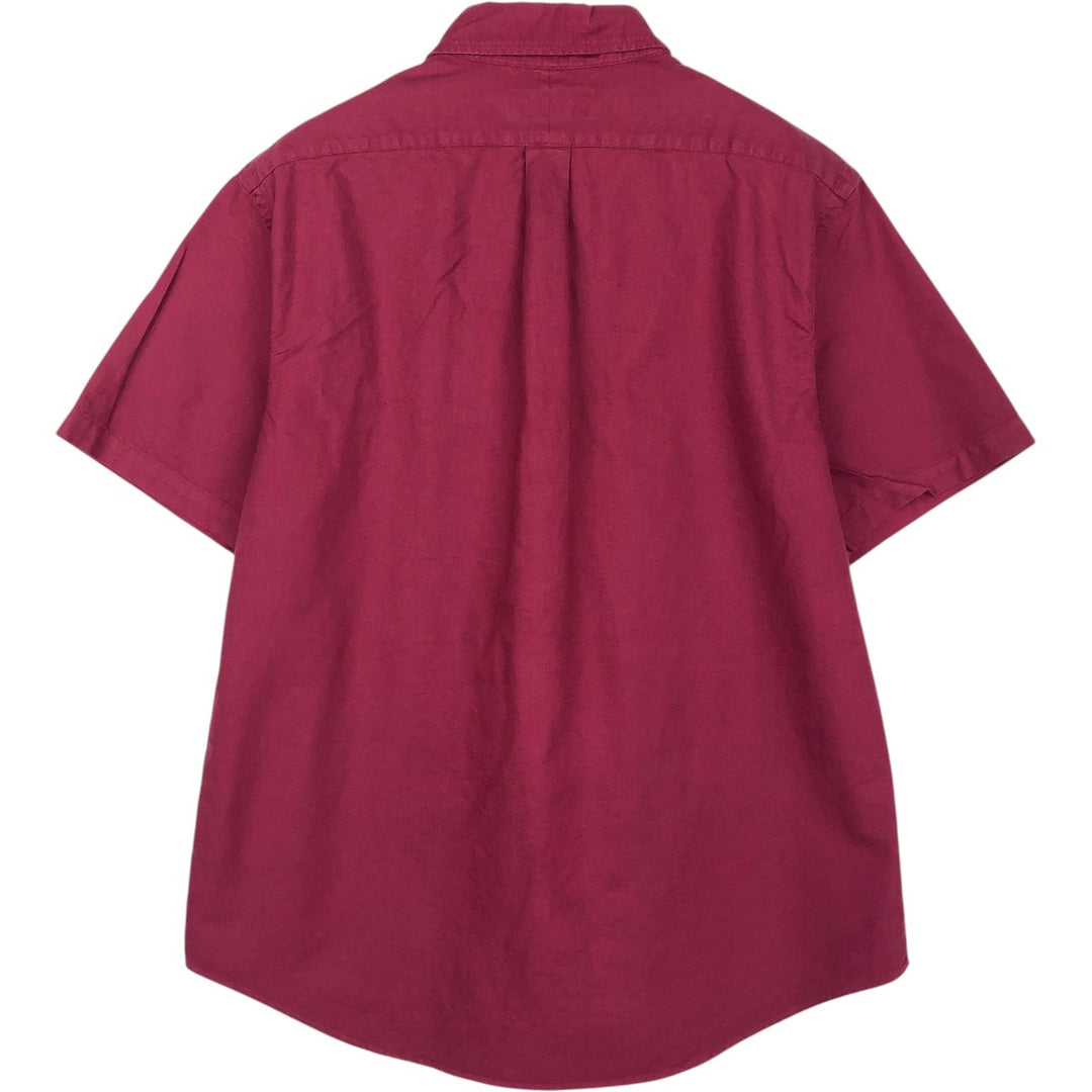 Ralph Lauren Classic Fit short sleeve button down shirt, men's size L cotton red type Vintage Second Hand