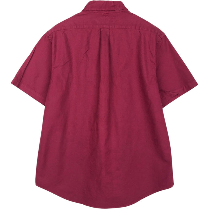 Ralph Lauren Classic Fit short sleeve button down shirt, men's size L cotton red type Vintage Second Hand