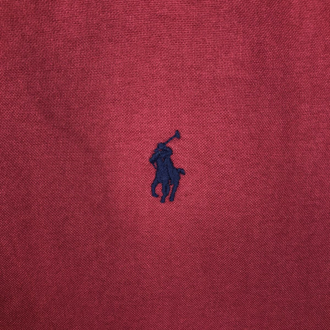 Ralph Lauren Classic Fit short sleeve button down shirt, men's size L cotton red type Vintage Second Hand
