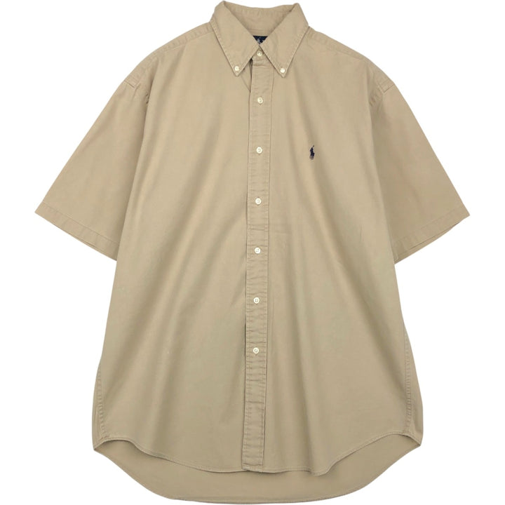 Ralph Lauren BLAIRE short sleeve button down shirt, men's size M cotton Beige type Vintage Second Hand
