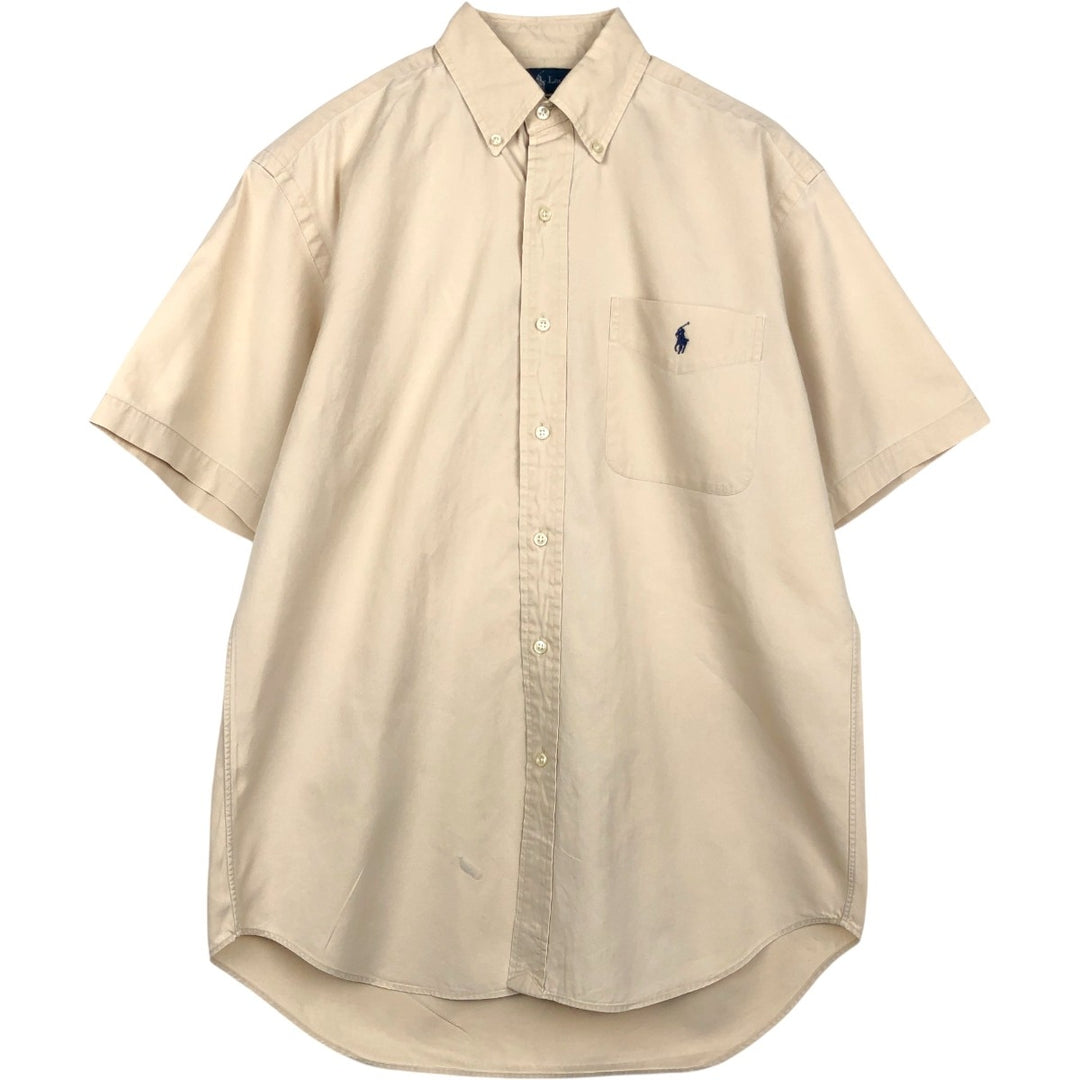 Ralph Lauren BLAKE short sleeve button down shirt, men's size S cotton Beige type Vintage Second Hand