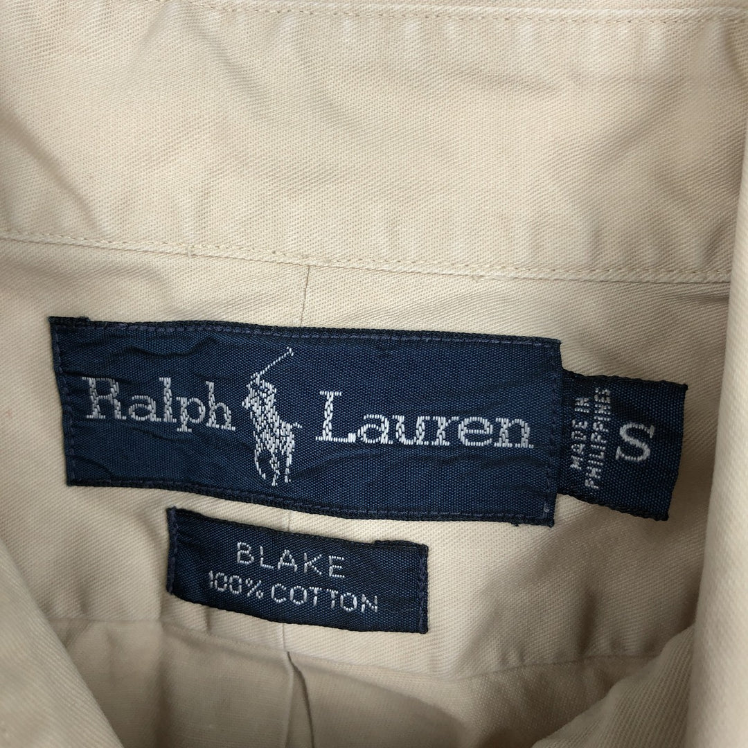 Ralph Lauren BLAKE short sleeve button down shirt, men's size S cotton Beige type Vintage Second Hand