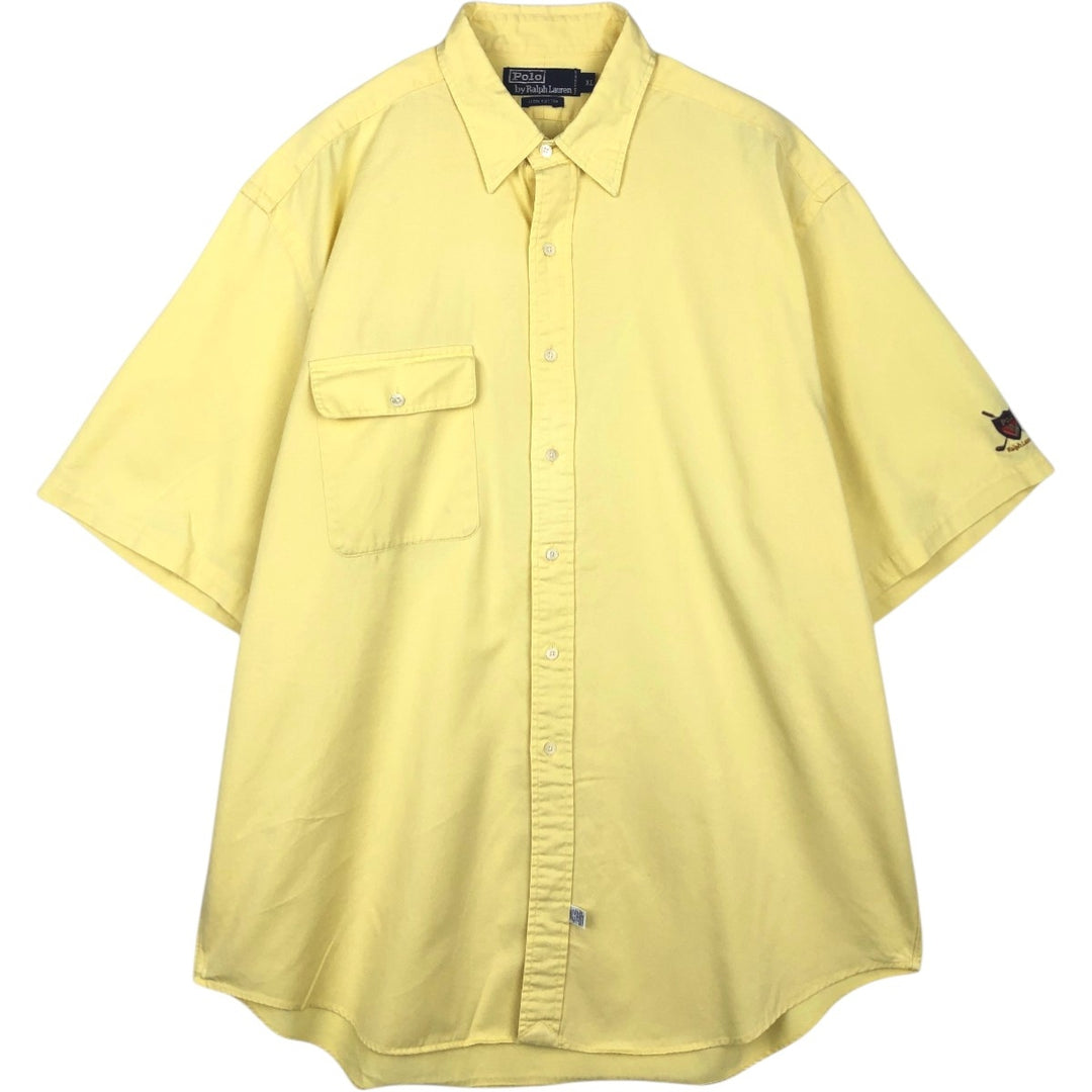 Ralph Lauren POLO by Ralph Lauren short sleeve cotton shirt, men's XL size cotton yellow type Vintage Second Hand