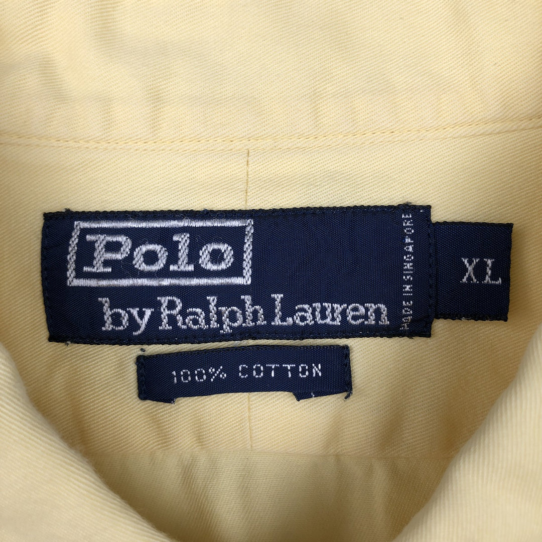 Ralph Lauren POLO by Ralph Lauren short sleeve cotton shirt, men's XL size cotton yellow type Vintage Second Hand