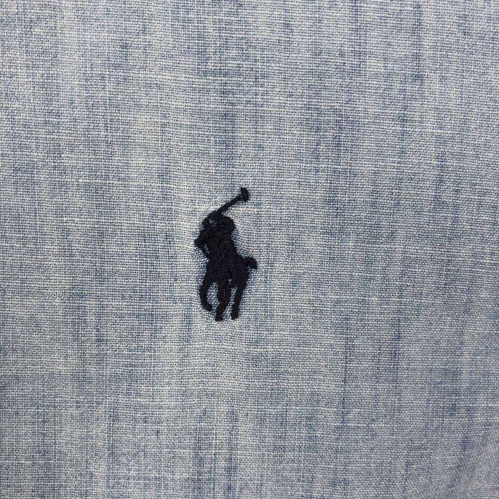 Ralph Lauren Button-down short-sleeve chambray shirt, men's size L cotton Blue type light blue Vintage Second Hand