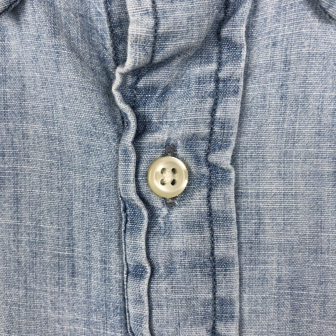 Ralph Lauren Button-down short-sleeve chambray shirt, men's size L cotton Blue type light blue Vintage Second Hand