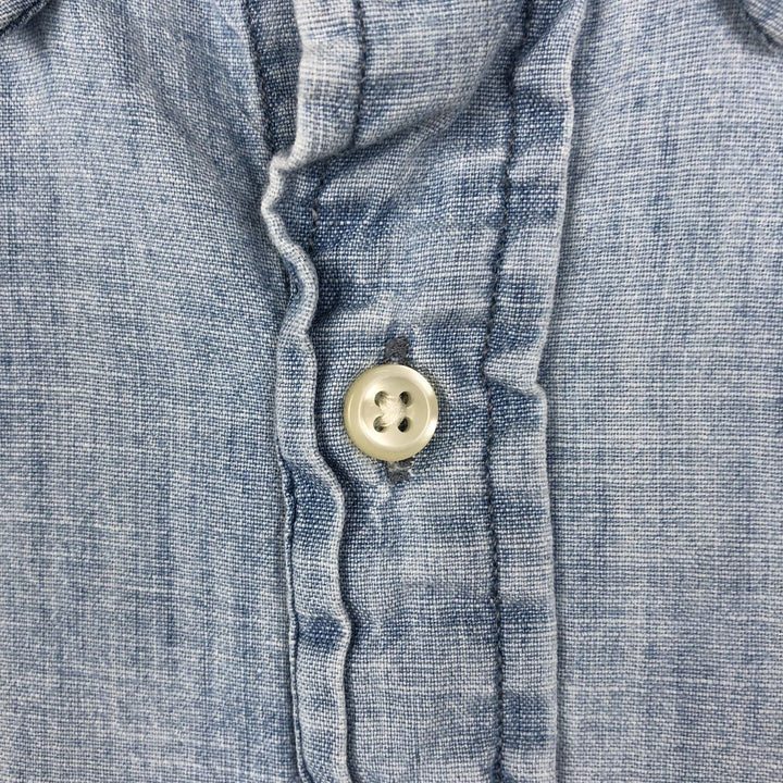 Ralph Lauren Button-down short-sleeve chambray shirt, men's size L cotton Blue type light blue Vintage Second Hand