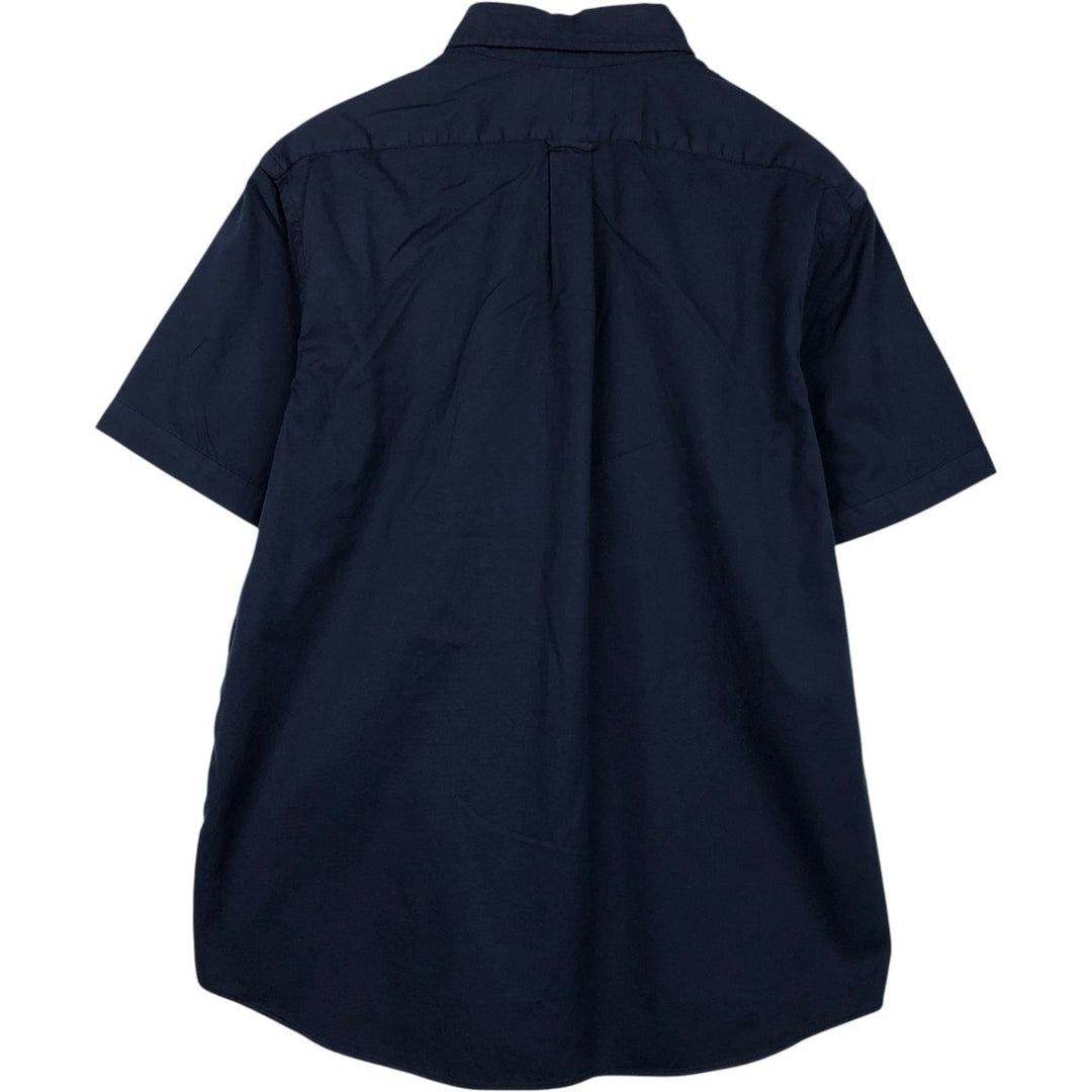 Ralph Lauren CLASSIC FIT FEATHER WEIGHT TWILL RL UNTUCKED FIT Short-Sleeve Button-Down Shirt (Men's Size L equivalent) cotton navy blue type Vintage Second Hand