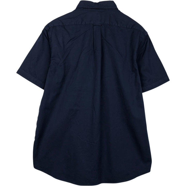 Ralph Lauren CLASSIC FIT FEATHER WEIGHT TWILL RL UNTUCKED FIT Short-Sleeve Button-Down Shirt (Men's Size L equivalent) cotton navy blue type Vintage Second Hand