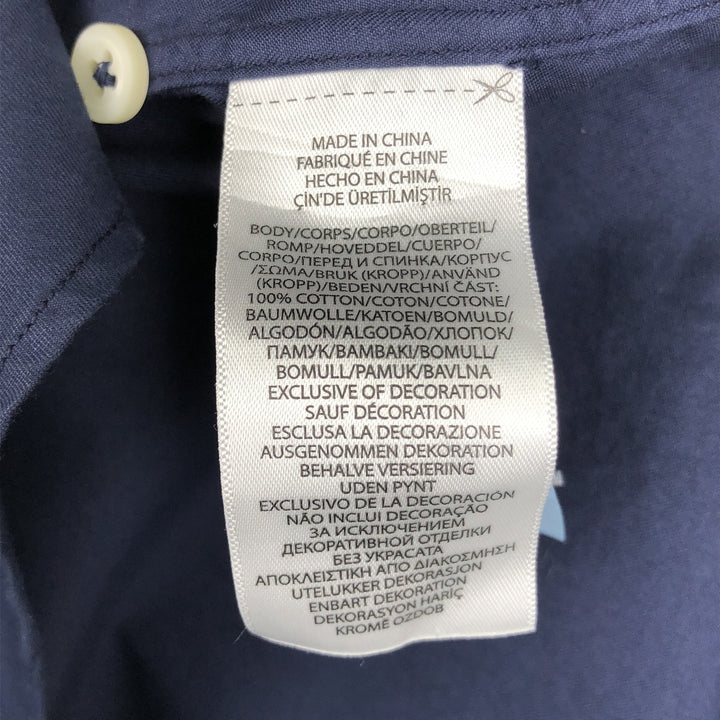 Ralph Lauren CLASSIC FIT FEATHER WEIGHT TWILL RL UNTUCKED FIT Short-Sleeve Button-Down Shirt (Men's Size L equivalent) cotton navy blue type Vintage Second Hand