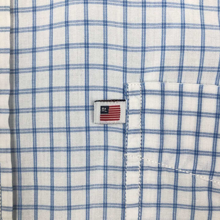 2000'S Ralph Lauren POLO JEANS COMPANY Short-Sleeve Cotton Check Shirt, Men's Size XL (approx.) cotton blue type Vintage Second Hand