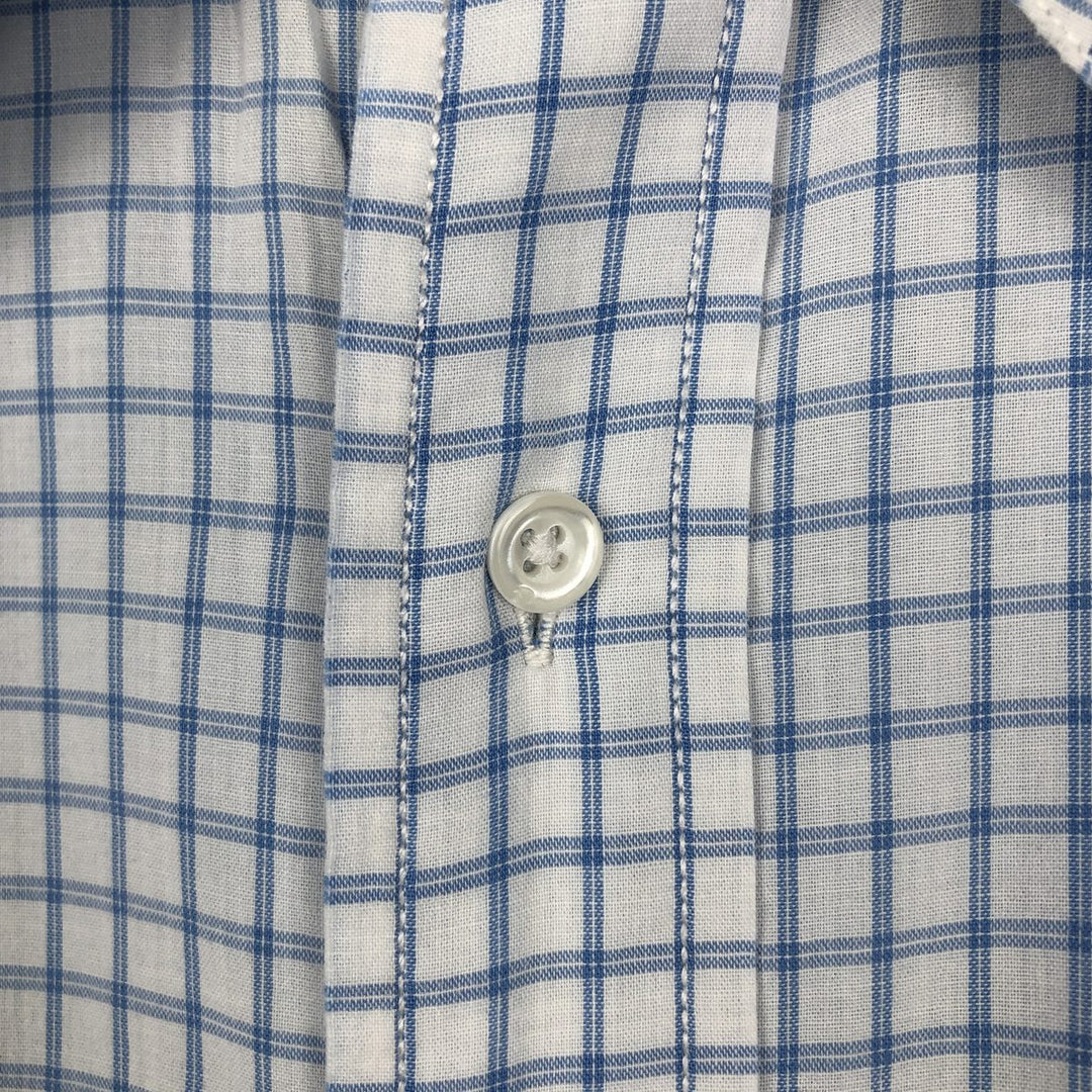 2000'S Ralph Lauren POLO JEANS COMPANY Short-Sleeve Cotton Check Shirt, Men's Size XL (approx.) cotton blue type Vintage Second Hand