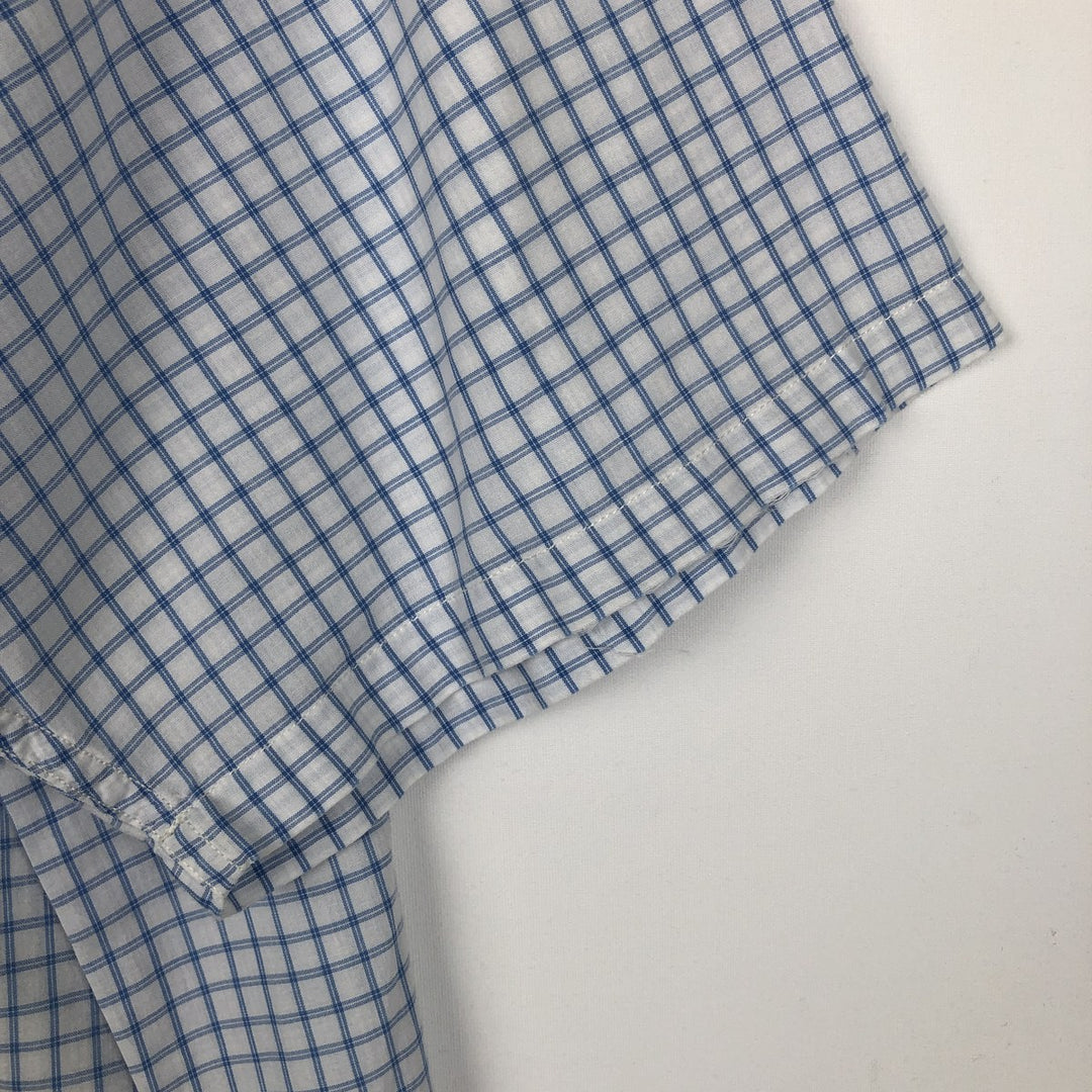 2000'S Ralph Lauren POLO JEANS COMPANY Short-Sleeve Cotton Check Shirt, Men's Size XL (approx.) cotton blue type Vintage Second Hand