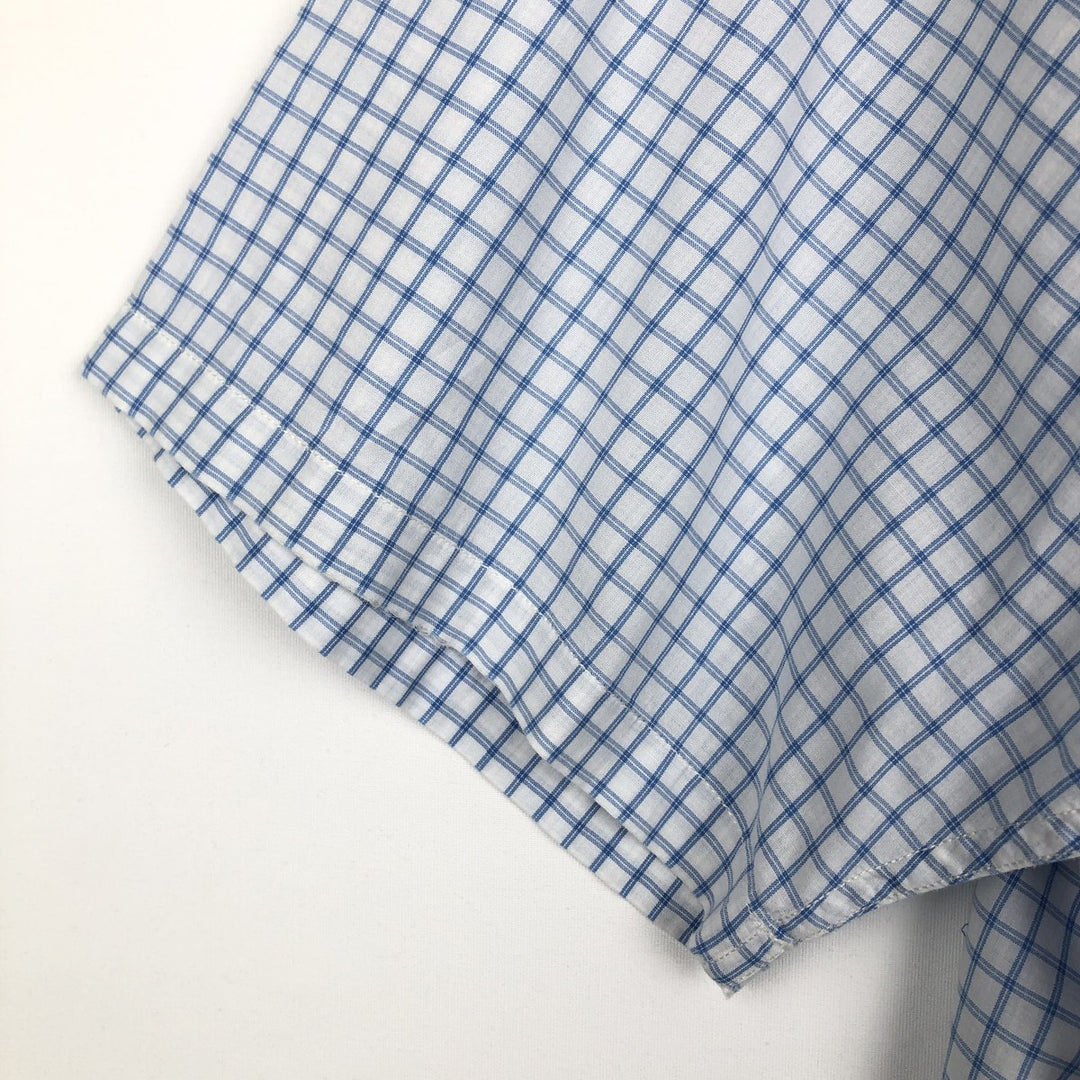 2000'S Ralph Lauren POLO JEANS COMPANY Short-Sleeve Cotton Check Shirt, Men's Size XL (approx.) cotton blue type Vintage Second Hand