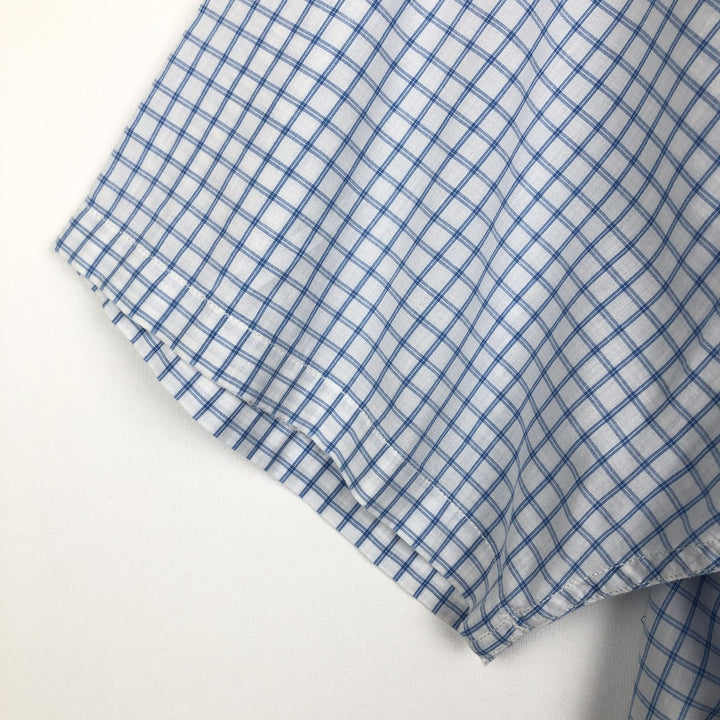 2000'S Ralph Lauren POLO JEANS COMPANY Short-Sleeve Cotton Check Shirt, Men's Size XL (approx.) cotton blue type Vintage Second Hand