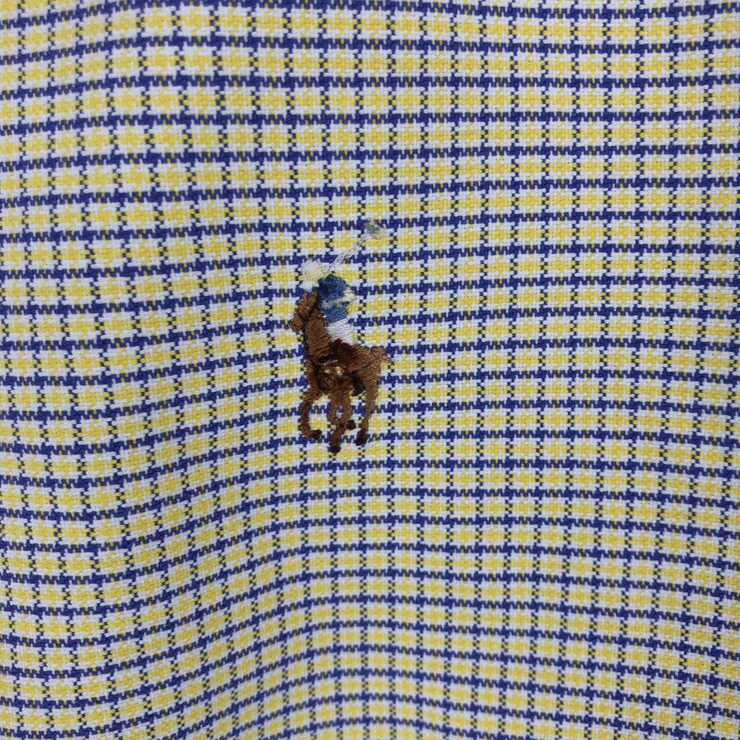 Ralph Lauren BLAKE Long-Sleeve Button-Down Check Shirt, Men's Size S (approx.) cotton yellow type Vintage Second Hand