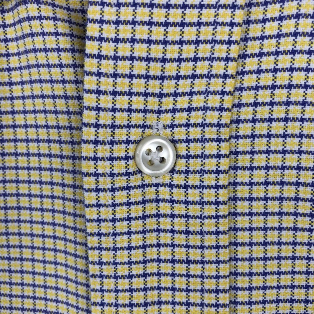 Ralph Lauren BLAKE Long-Sleeve Button-Down Check Shirt, Men's Size S (approx.) cotton yellow type Vintage Second Hand