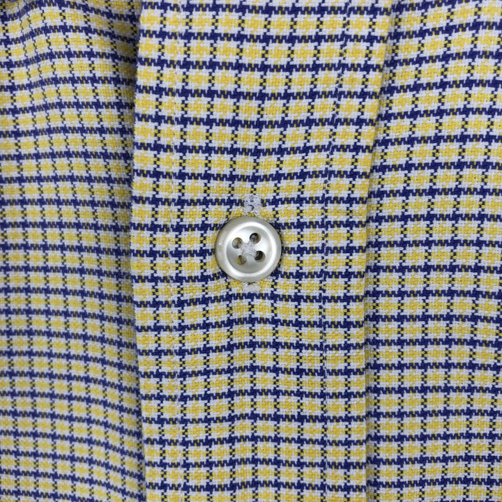 Ralph Lauren BLAKE Long-Sleeve Button-Down Check Shirt, Men's Size S (approx.) cotton yellow type Vintage Second Hand